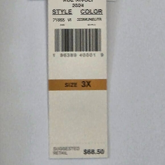 NWT - Alfred Dunner Lace Textured Top 3X Neutral Multi, 3/4 Sleeve, Thin Liner - Picture 10 of 11